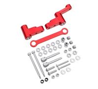 RWEQUTES Ensemble de Direction métallique Zero Gap avec biellette à 10 roulements en Acier for M-JX 14301 14303 14304 Version améliorée à l'échelle 1/14(Steering Group Red)