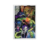RWEWQRHG Poster de créatures cauchemar à la lumière noire, art moderne, esthétique, couverture sur toile, 30 x 45 cm, style sans cadre