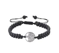 RWGSNB Bracelet Arbre de Vie pour Homme Femme Bracelet Boho Agate Givrée Réglable Fait Main Corde Tressée Pierre Naturelle Bijoux Cristal Reiki Cadeaux