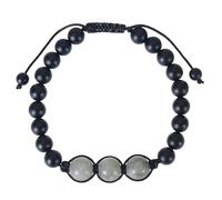 RWGSNB Bracelet Cristal Femme Bracelet Pierre Lune Naturelle pour Femme Onyx Noir Givré Réglable Tressé Perles Précieuses Reiki Yoga Cristal Bijoux Cadeau Spirituel