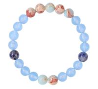 RWGSNB Bracelet Cristal Femme Bracelet Pierre Naturelle 6 Mm pour Femme Délicat Bangles Avec Naissance Corde Élastique Perles Colorées Précieuses Bijoux Cristal Reiki Cadeaux D'Anniversaire Uniq