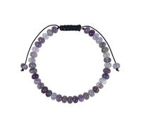 RWGSNB Bracelet en Cristal Bracelet Améthyste Naturelle 6 Mm pour Femme Homme Perles Plates Délicates Pierres Précieuses Réglable Corde Tressée Faite Main Bijoux Cristal Reiki Cadeaux Spirituel