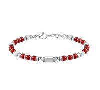 RWGSNB Bracelet en Cristal Bracelet Pierre Naturelle 4 Mm pour Femme Style Bohème Fermoir Mousqueton Réglable Tendance Perles et Précieuses Petit Bijou Cristal Reiki Agate Rouge
