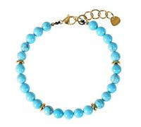 RWGSNB Bracelet en Cristal Bracelet Turquoise Naturel 6 Mm pour Femme Homme Délicat Bangles Perles Précieuses Fermoir Mousqueton Réglable Bijoux Cristal Reiki Yoga Cadeau Spirituel