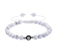 RWGSNB Bracelet en Pierre Naturelle, Bracelet Initial pour Couples Perles Turquoise Bangles 6 Mm Bangles Pierres Précieuses Avec Lettre Az Corde Tressée Réglable Reiki Bijoux Délicats Cristal Ca
