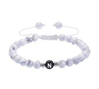 RWGSNB Bracelet en Pierre Naturelle, Bracelet Initial pour Couples Perles Turquoise Bangles 6 Mm Bangles Pierres Précieuses Avec Lettre Az Corde Tressée Réglable Reiki Bijoux Délicats Cristal Ca