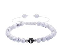 RWGSNB Bracelet en Pierre Naturelle, Bracelet Initial pour Couples Perles Turquoise Bangles 6 Mm Bangles Pierres Précieuses Avec Lettre Az Corde Tressée Réglable Reiki Bijoux Délicats Cristal Ca