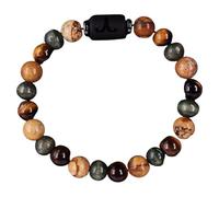 RWGSNB Bracelet en Pierre Naturelle, Bracelet Personnalisé Pierres Précieuses Signe Du Zodiaque Constellation Œil Tigre Naturel Perles Spirituelles Protection Cristal Cadeaux D'Anniversaire Béli