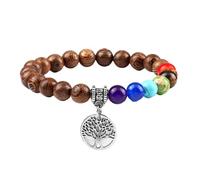 RWGSNB Bracelet Femme, Bracelet Chakra Pierres Véritables Avec Arbre Vie Reiki Yoga Bangles Pierres Naturelles Chakra Bangles D'Anxiété Bijoux Cristal D'Énergie Cadeaux pour Femmes Homme