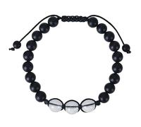 RWGSNB Bracelet Femme en Cristal Bracelet Naturel Transparent Onyx Noir Givré Réglable Corde Tressée Perles Précieuses Reiki Yoga Bijoux Cristal Cadeau Spirituel pour Femme