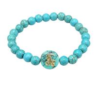 RWGSNB Bracelet Femme Pierre Naturelle, Bracelet Constellation Signe du Zodiaque Bangles Pierres Précieuses Turquoise Bleue Naturelle Protection Signe Astrologique Horoscope Bangles Cadeaux D'Anniv