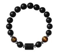 RWGSNB Bracelet Femme Pierre Naturelle, Bracelet Perles Pierres Précieuses 8 Mm 12 Signes du Zodiaque Constellation Bangles D'Onyx Noir mat Naturel Bangles Cristal Noir Signature Cadeau D'Anniversa