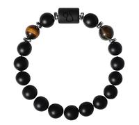 RWGSNB Bracelet Femme Pierre Naturelle, Bracelet Pierres Précieuses Avec Signe du Zodiaque et Constellation Onyx Noir mat Qualité Supérieure Protection Spirituelle Cadeau D'Anniversaire pour Femm