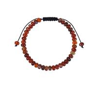 RWGSNB Bracelet Pierre Bracelet Agate Naturelle Rayée 6 Mm pour Homme Femme Perles Plates Délicates Pierres Précieuses Réglable Corde Tressée Faite À la Main Cristal Reiki Bijoux Spirituels Ca