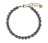 RWGSNB Bracelet Pierre Bracelet Hématite Naturelle 6 Mm pour Homme Femme Délicat Perles Précieuses Fermoir Mousqueton Réglable Bijoux Cristal Reiki Yoga Cadeau Spirituel