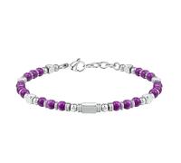 RWGSNB Bracelet Pierre Bracelet Pierre Naturelle 4 Mm pour Femme Style Bohème Fermoir Mousqueton Réglable Tendance Perles et Précieuses Petit Bijou Cristal Reiki Améthyste