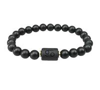 RWGSNB Bracelet Pierre Femme, Bracelet Constellation Agate Noire Naturelle Pierre Précieuse du Zodiaque Protection 12 Signes du Zodiaque Perles Cadeaux D'Anniversaire pour Femmes et Hommes Cancer