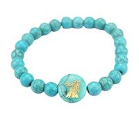 RWGSNB Bracelet Pierre Femme, Bracelet Constellation Signe du Zodiaque Bangles Pierres Précieuses Turquoise Bleue Naturelle Protection Signe Astrologique Horoscope Bangles Cadeaux D'Anniversaire po