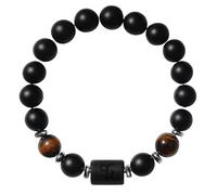 RWGSNB Bracelet Pierre Femme, Bracelet Perles Pierres Précieuses 8 Mm 12 Signes du Zodiaque Constellation Bangles D'Onyx Noir mat Naturel Bangles Cristal Noir Signature Cadeau D'Anniversaire pour F