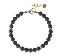 RWGSNB Bracelet Pierre Femme Bracelet Pierre Lave Noire Naturelle 6 Mm pour Homme Femme Délicat Bangles Perles Précieuses Fermoir Mousqueton Réglable Bijou Cristal Reiki Yoga Cadeau Spirituel