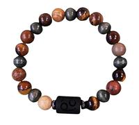 RWGSNB Bracelet Pierre Femme, Bracelet Pierre Naturelle Avec 12 Constellations Perles 8 Mm Protection Cristal Porte-Bonheur Cadeau D'Anniversaire pour Homme et Femme Cancer