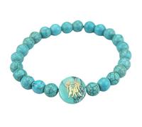 RWGSNB Bracelet Pierre Naturelle, Bracelet Constellation Signe du Zodiaque Bangles Pierres Précieuses Turquoise Bleue Protection Naturelle Signe Astrologique Horoscope Bangles Cadeaux D'Anniversair