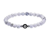 RWGSNB Bracelet Pierre Naturelle, Bracelet Perles Initial pour Couples 6 Mm Pierres Précieuses Turquoises Blanches Naturelles Avec Lettre Az Extensible Cristal Spirituel Bijoux Délicats Cadeaux Le