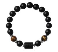 RWGSNB Bracelet Pierre Naturelle, Bracelet Perles Pierres Précieuses 8 Mm 12 Signes du Zodiaque Constellation Bangles D'Onyx Noir mat Naturel Bangles Cristal Noir Signature Cadeau D'Anniversaire po