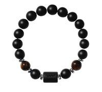 RWGSNB Bracelet Pierre Naturelle, Bracelet Perles Pierres Précieuses 8 Mm 12 Signes du Zodiaque Constellation Bangles D'Onyx Noir mat Naturel Bangles Cristal Noir Signature Cadeau D'Anniversaire po