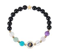 RWGSNB Bracelet Pierre Naturelle Bracelet Personnalisé Avec Signe Du Zodiaque pour Femme 6 Mm Pierres Naturelles Corde Extensible Perles Précieuses Bijoux Cristal Reiki Cadeaux D'Anniversaire Uniq