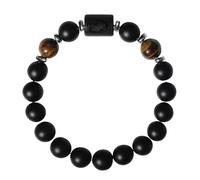RWGSNB Bracelet Pierre Naturelle, Bracelet Pierres Précieuses Avec Signe du Zodiaque et Constellation Onyx Noir mat Qualité Supérieure Protection Spirituelle Cadeau D'Anniversaire pour Femme et H