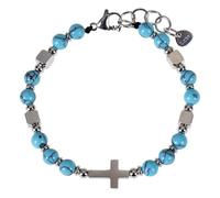 RWGSNB Bracelet Turquoise Naturelle de 6 Mm pour Femmes Hommes Délicat Bracelet Croisé Fermoir Mousqueton Réglable Bracelets Cristal Bijoux Pierres Précieuses Reiki Yoga Cadeaux Spirituels