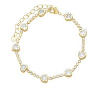 RWGSNB Bracelets Cœur Femmes Filles Style Bohème Plaqués Or Fermoir Mousqueton Ajustable Ornés Zircones Colorées Pierres Naissance Bijoux Fantaisie Noël Ou Un Anniversa