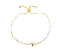 RWGSNB Bracelets Cœur pour Femmes Filles Bracelets Luxe Plaqués Or Ajustables Avec Zircon Brillant Multicolore Pierres Naissance Bijoux Fantaisie Cadeau Noël Ou D'Anniversaire Bleu Marine