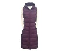 RWGSNB Manteaux Sans Manche Femme Gilet Matelassé Femme Avec Capuche Sans Manches en Duvet Matelassé Avec Fermeture Éclair Long Thermique L'Extérieur Coupe Vent Manteau D'Hiver Avec Poches Viol