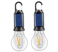 Rwigeboo 2PCS Solar Camping Lights Portable Imperproofroproof Multi-Fonctional Retro Solar Tente Lights with Crochet pour la Lampe de Poche de Camping en Plein air