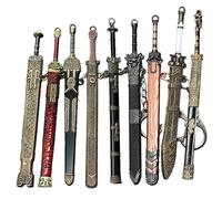 Rwigeboo 9pcs Mini épée 4.7 Ancienne clé Keychain Zinc Alloy Key Key