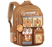 Rwigeboo Capybara Backpack 16.5x12.6x8 Waterproof Cartoon Kawaii Backpack for Girls & Boys, Breathable Non-Slip Capybara School Supplies