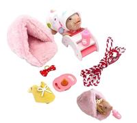 Rwigeboo Cochon en Silicone 5 Pouces, Jouet Cochon Mignon réaliste avec Ensemble de Jeu Amusant bébé Animaux en Silicone pour Filles garçons Jouets pour Enfants