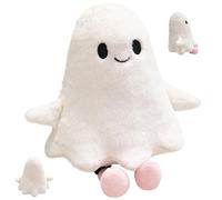 Rwigeboo Ghost Plush 12 inch Cute Soft Halloween Plush Smile Ghost Stuffed Animal with Hand and Leg Throw Pillow for Kids Adults