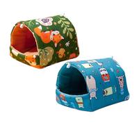 Rwigeboo Lot de 2 Lits pour Cochon d'Inde 20, 3 x 20, 3 cm, lit pour Furet Chaud et Confortable, Petits Accessoires de Grotte pour Hamsters, Lapins Nains, Chinchillas, lit pour Cochon d'Inde