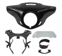 RWITWKPK Pare-Brise Moto for Honda Rebel 1100 CMX1100 CM1100 2021-2024, Couvercle De Phare De Moto, Spoiler, Pare-Brise, Déflecteur De Pare-Brise Avant Double Bulle fumé Claire(Glossy Black+Gray)