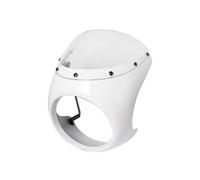 RWITWKPK Pare-Brise Moto for Moto Cafe Racer Carénage Écran Décoration Accessoires Universels Pièces De Rechange Pare-Brise Moto Double Bulle fumé Claire(White+Clear)