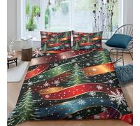 RWLOVJQZA 3D, Imprimé Noël Parure De Lit Microfibre Super Douce Et Respirante Housse De Couette 3 Pièces Et Taie d'oreiller King(220x240cm)