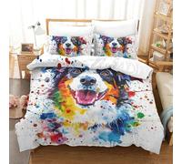RWLOVJQZA Bernese Mountain Le Chien 3D Imprimé Parure De Lit 3Pcs Microfibre Sets Housse De Couette avec Taies d'oreiller Enfants Adolescents avec Fermeture Éclair Double（200x200cm）