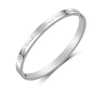 RWQIAN Argent Phrases D'Inspiration Bracelet Femme Jonc Fin Acier Inoxydable Plusieurs Messages Maman Chiante Boudeuse Râleuse