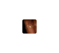 RWQIAN Bracelet à Initiales pour Femme Or et Argent - Bracelet à Double Couche Réglable avec Cœur et Lettres, Bijoux Cadeaux Parfaits pour Femmes