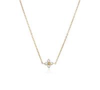 RWQIAN Collier Femme Trèfle Or, Collier Pierre de Naissance 12 Mois Acier Inoxydable Imperméable Zircone Cubique Pendentif Réglable Bijou Cadeau Anniversaire pour Femme Petite Amie Avril