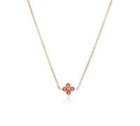 RWQIAN Collier Femme Trèfle Or, Collier Pierre de Naissance 12 Mois Acier Inoxydable Imperméable Zircone Cubique Pendentif Réglable Bijou Cadeau Anniversaire pour Femme Petite Amie Janvier
