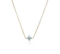 RWQIAN Collier Femme Trèfle Or, Collier Pierre de Naissance 12 Mois Acier Inoxydable Imperméable Zircone Cubique Pendentif Réglable Bijou Cadeau Anniversaire pour Femme Petite Amie Décembre